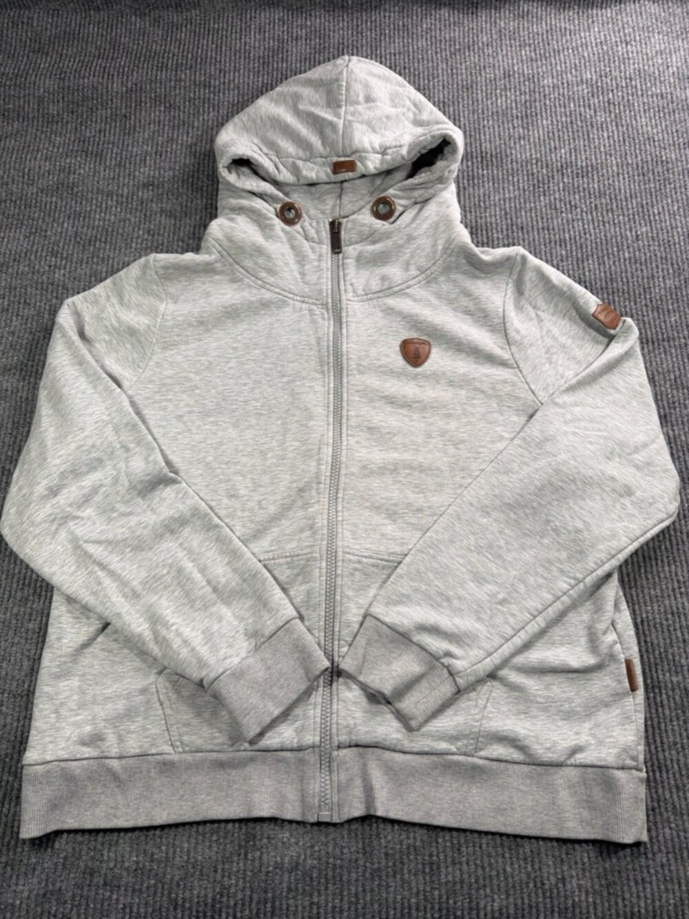 Wanakome Cascade Men's Hoodie Gray Full Zip Up Size XXL Cowl Neck